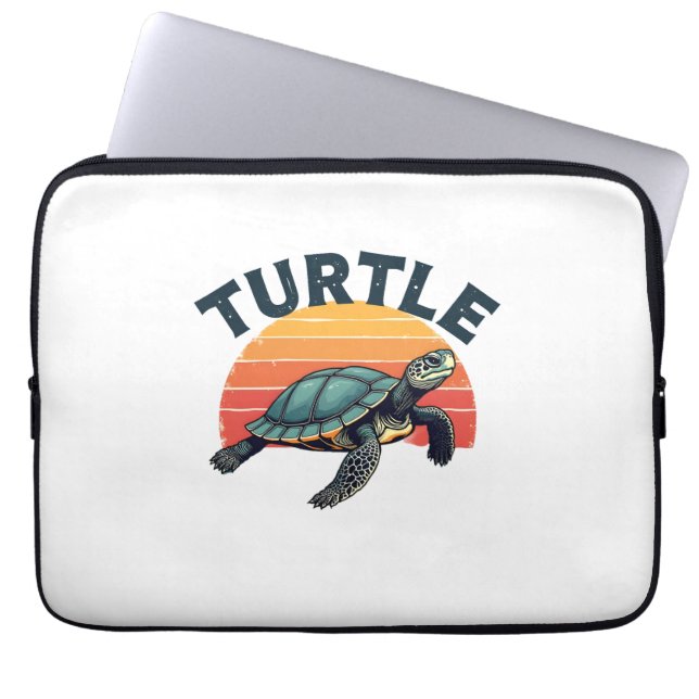 Retro Turtle T-Shirt Laptopschutzhülle (Vorderseite)