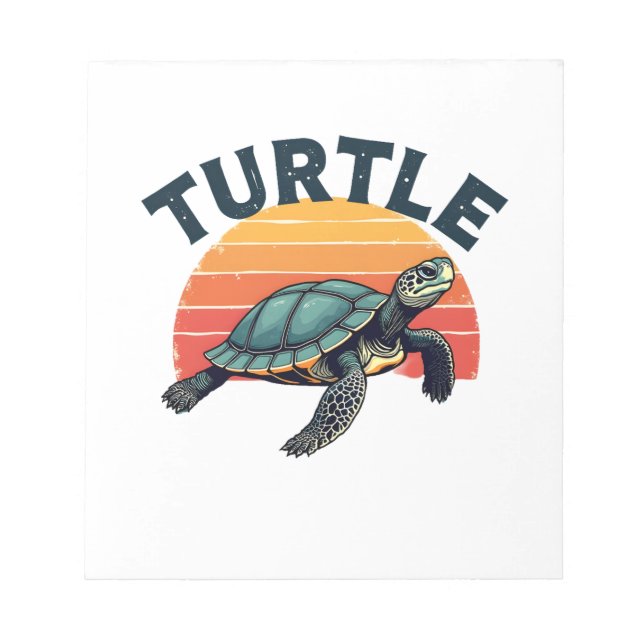 Retro Turtle T-Shirt Notizblock (Vorderseite)