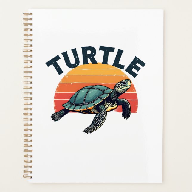 Retro Turtle T-Shirt Planer (Vorderseite)