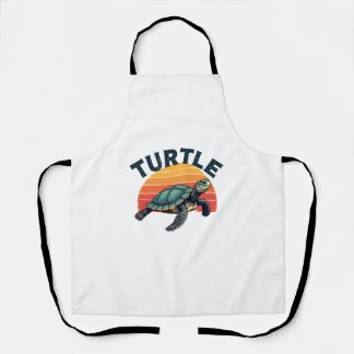 Retro Turtle T-Shirt Schürze