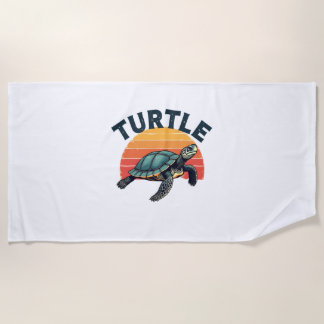 Retro Turtle T-Shirt Strandtuch