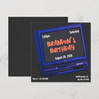 Retro TV Ästhetik Geburtstag Einladung