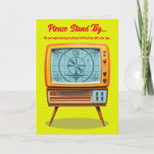 Retro-TV-Geburtstagskarte Karte