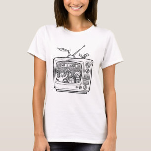 Retro-TV-Katzen ohne Signal T-Shirt