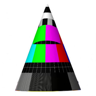 Retro TV ohne Signalanzeige. Partyhütchen