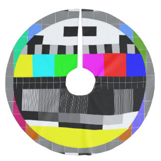 Retro TV ohne Signalanzeige. Polyester Weihnachtsbaumdecke