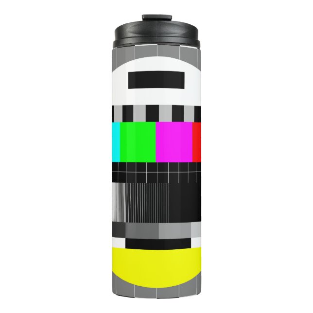 Retro TV ohne Signalanzeige. Thermosbecher (Vorderseite)