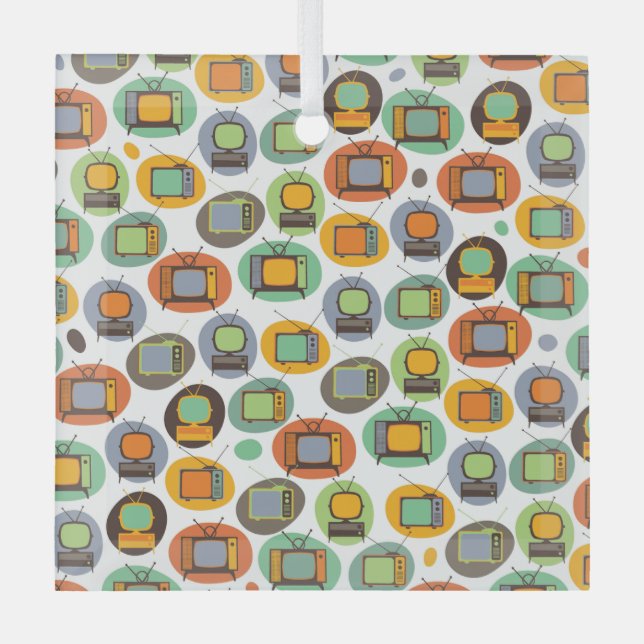 RETRO-TV ORNAMENT AUS GLAS (Vorderseite)