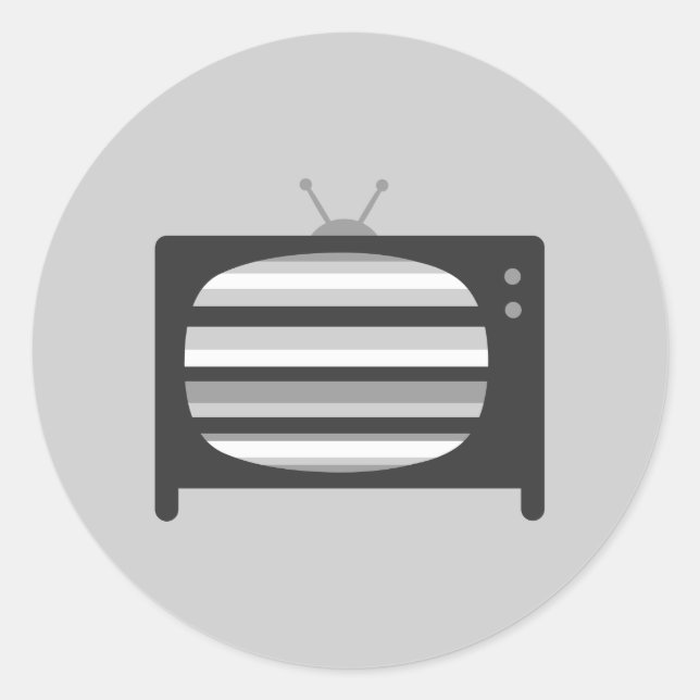 Retro-TV Runder Aufkleber (Vorderseite)