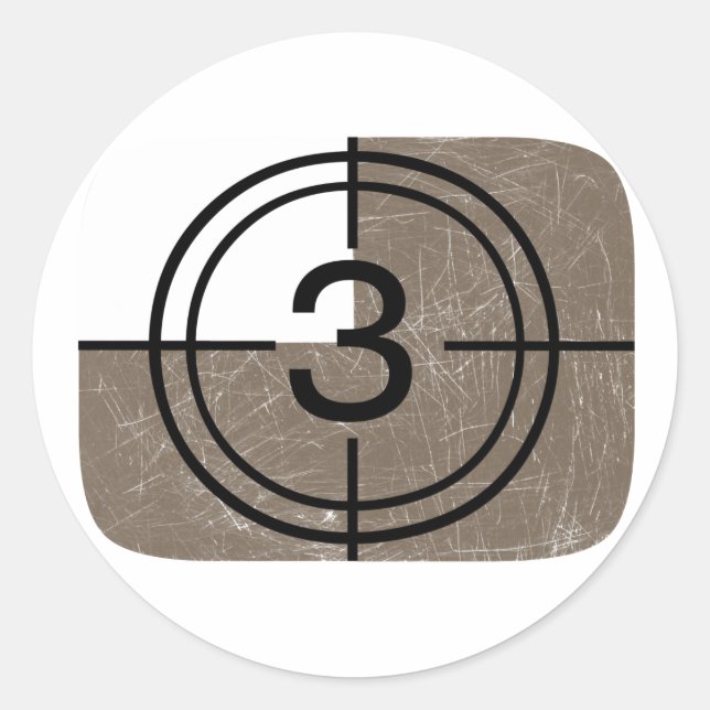 Retro-TV Runder Aufkleber (Vorderseite)