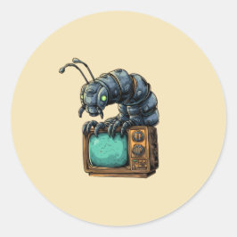 Retro-TV-Sci-Fi-Käfer-Aufkleber Runder Aufkleber