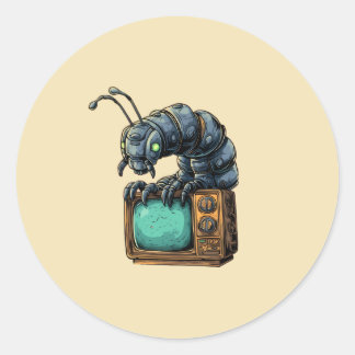 Retro-TV-Sci-Fi-Käfer-Aufkleber Runder Aufkleber