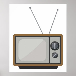 Retro TV Set Illustration TV Graphic Poster