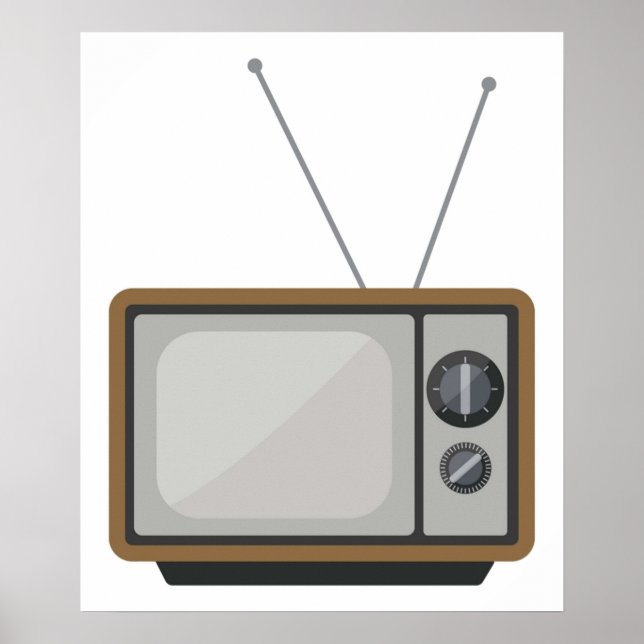 Retro TV Set Illustration TV Graphic Poster (Vorne)