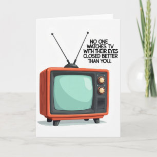 Retro TV Süßer Vatertag Grußkarte Karte