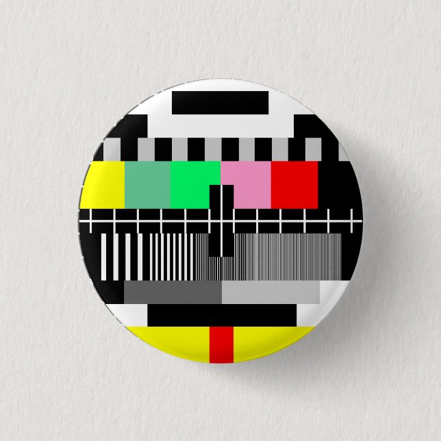 Retro-Tv-Testbildschirm Button (Vorderseite)