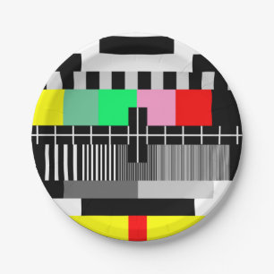 Retro-Tv-Testbildschirm Pappteller