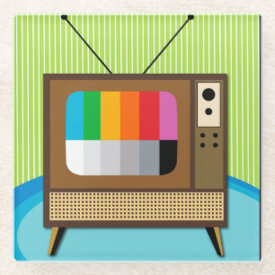 Retro-TV-Time-Untersetzer Glasuntersetzer