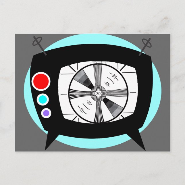 Retro-TV und Testmuster Postkarte (Vorderseite)