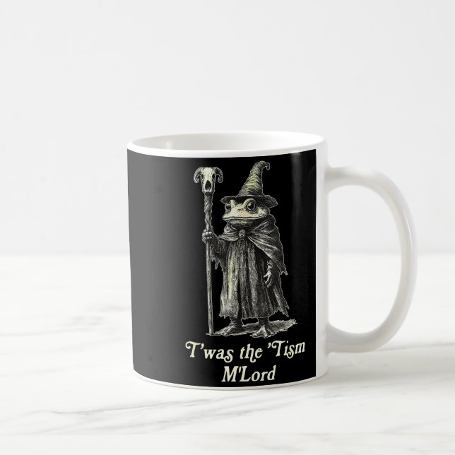 Retro T'was The tism M'lord Funny Witch Frog Graph Kaffeetasse (Rechts)