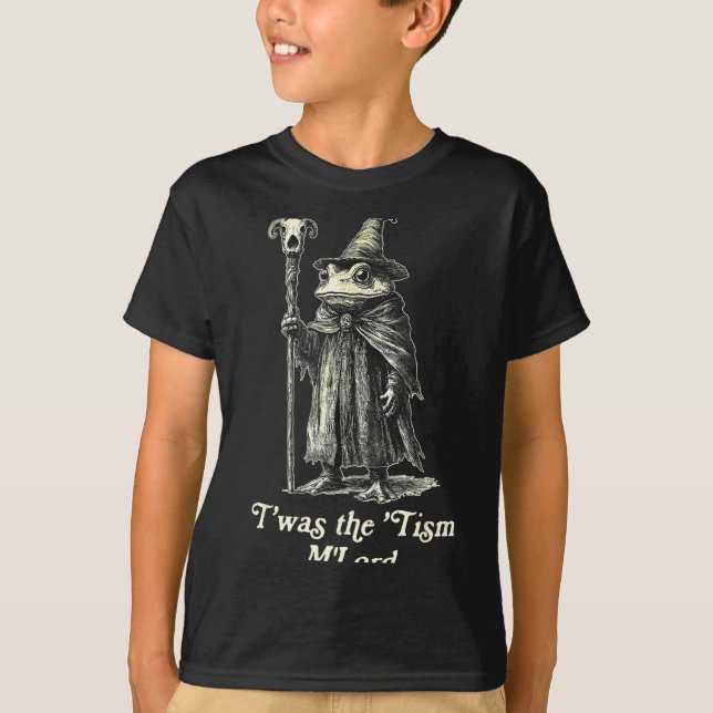 Retro T'was The tism M'lord Funny Witch Frog Graph T-Shirt (Vorderseite)