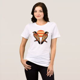 Retro Twin Falcons Vintage Sonnenuntergang Vogel Tri-Blend Shirt
