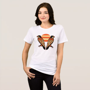 Retro Twin Falcons Vintage Sonnenuntergang Vogel Tri-Blend Shirt