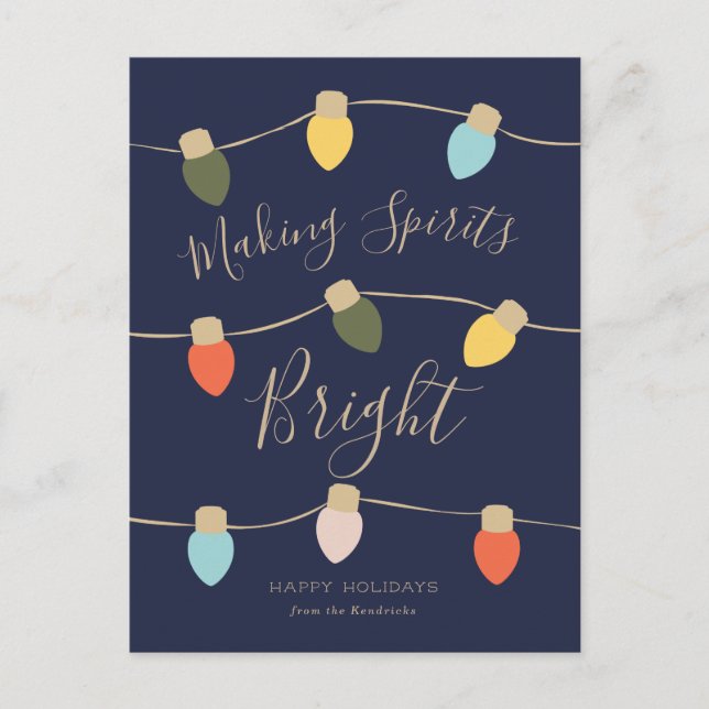 Retro Twinkles Holiday Card Feiertagspostkarte (Vorderseite)