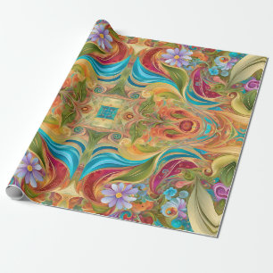 Retro-Twisted Bio Hippy Geschenkpapier