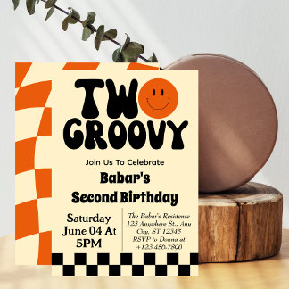 Retro Two Groovy Boy Einladung