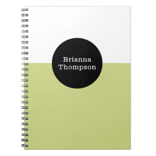 Retro Two Tone Color Block Lime Green Notizblock