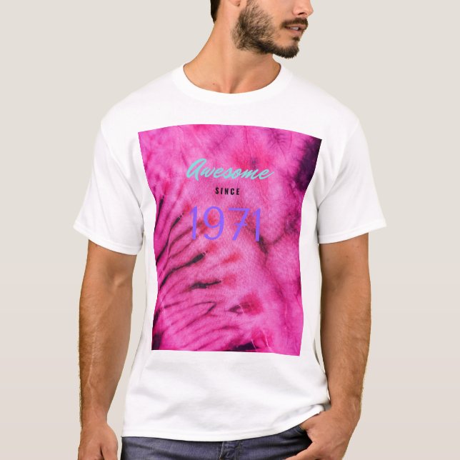 Retro Tye Dye "Phantastisch seit 1971" T-Shirt (Vorderseite)