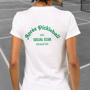 Retro-Typ Après-Pickle-Ball-Social-Club Weiß T-Shirt