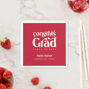 Retro Type Graduation Party Napkins Serviette