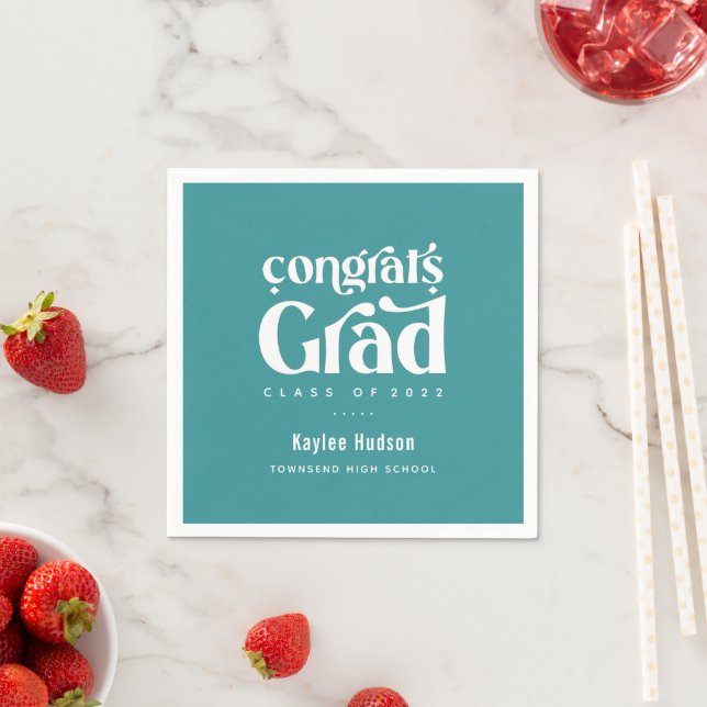 Retro Type Graduation Party Napkins Serviette (Beispiel)