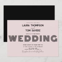 Retro Type Simple Block Wedding Rose Black