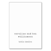Retro Typewriter White Custom Wedding Escort Card