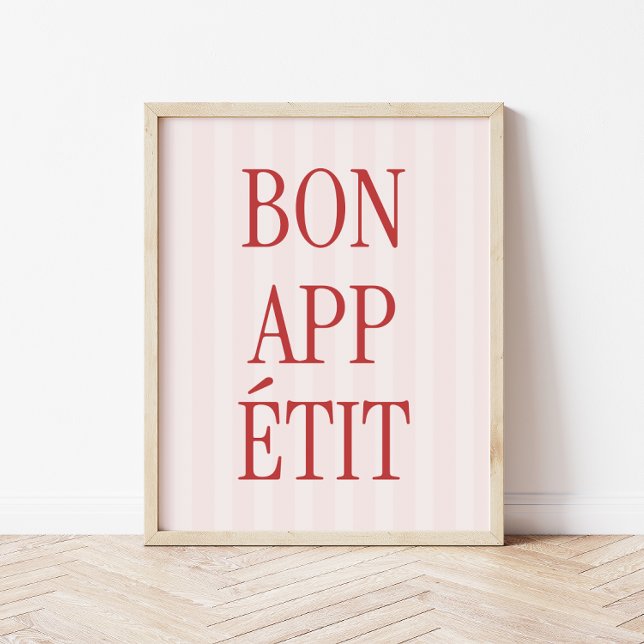 Retro Typografie 'Bon Appétit' Küche Print Poster (Von Creator hochgeladen)