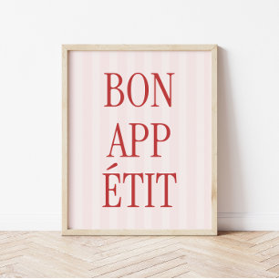 Retro-Typografie 'Bon Appétit' Küchendruck Poster