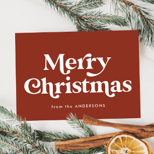 Retro-Typografie Braunes Frohes Weihnachtsfest Nic Feiertagskarte