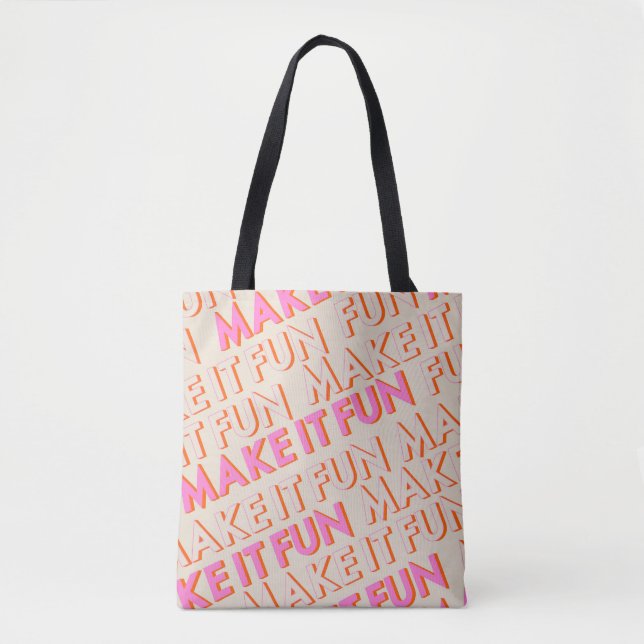 Retro Typografie, diagonal, 'Make It Fun'. (Vorderseite)