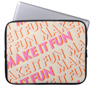 Retro Typografie, diagonal, 'Make It Fun'. Laptopschutzhülle