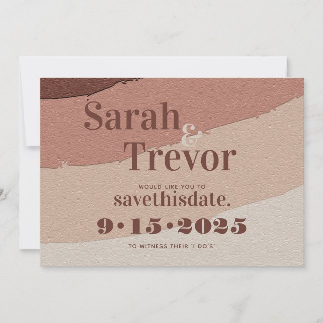 Retro Typografie Dusty Rose Save The Date (Vorderseite)