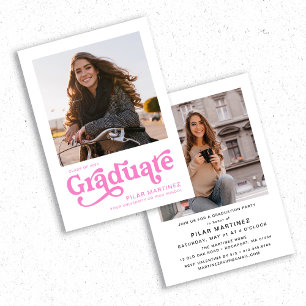 Retro-Typografie-Foto 2023 Abschlussfeier Einladung