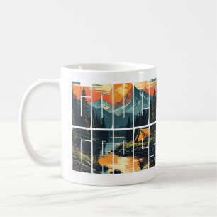 Retro-Typografie „Fühl den Rasen draußen“ Kaffeetasse