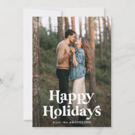 Retro Typografie Happy Holidays Foto Feiertagskarte