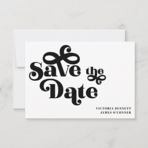 Retro Typografie-Hochzeit der 1970er Jahre Save th