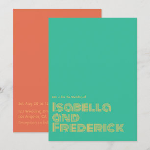 Retro-Typografie-Hochzeits-Einladung Einladung