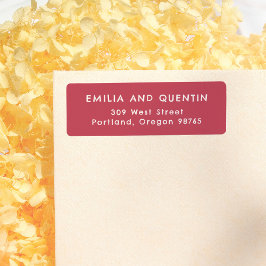 Retro-Typografie Kirschrot Hochzeit Rücksendeadres