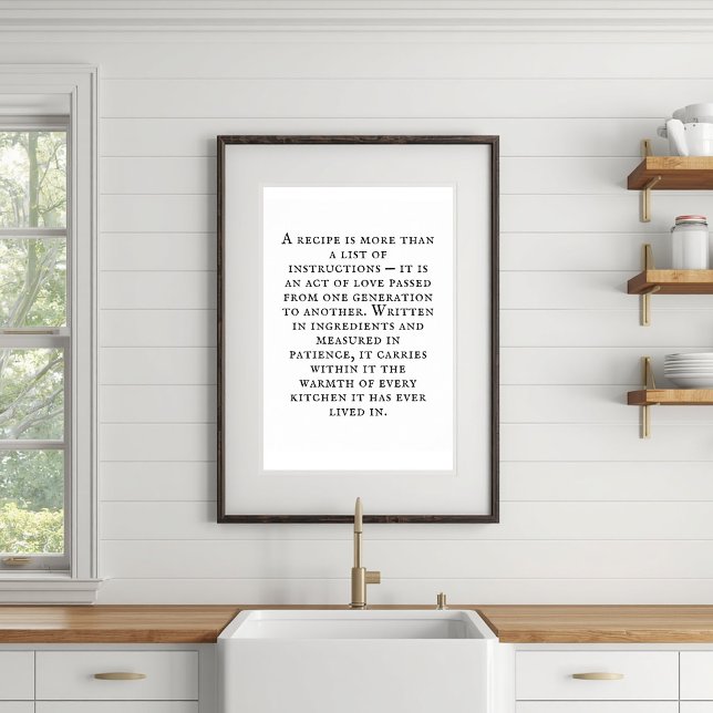 Retro-Typografie Landküche Poster (Elegant Modern Rustic Kitchen Quote Poster)
